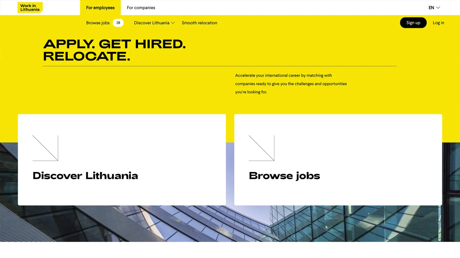 "Work in Lithuania" website and job board